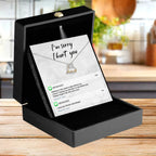 Apology Gift for Girlfriend, Wife, Soulmate - Sorry, Lost Without You - Love Heart Pendant Necklace