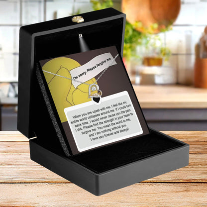 Apology Gift for Girlfriend, Wife, Soulmate - Sorry, Nothing Without You - Love Heart Pendant Necklace - Mallard Moon Gift Shop