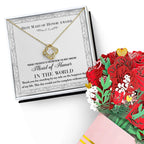 Maid of Honor Wedding Day Gift -Thank You Happiest Day Of My Life - Love Knot Pendant Necklace