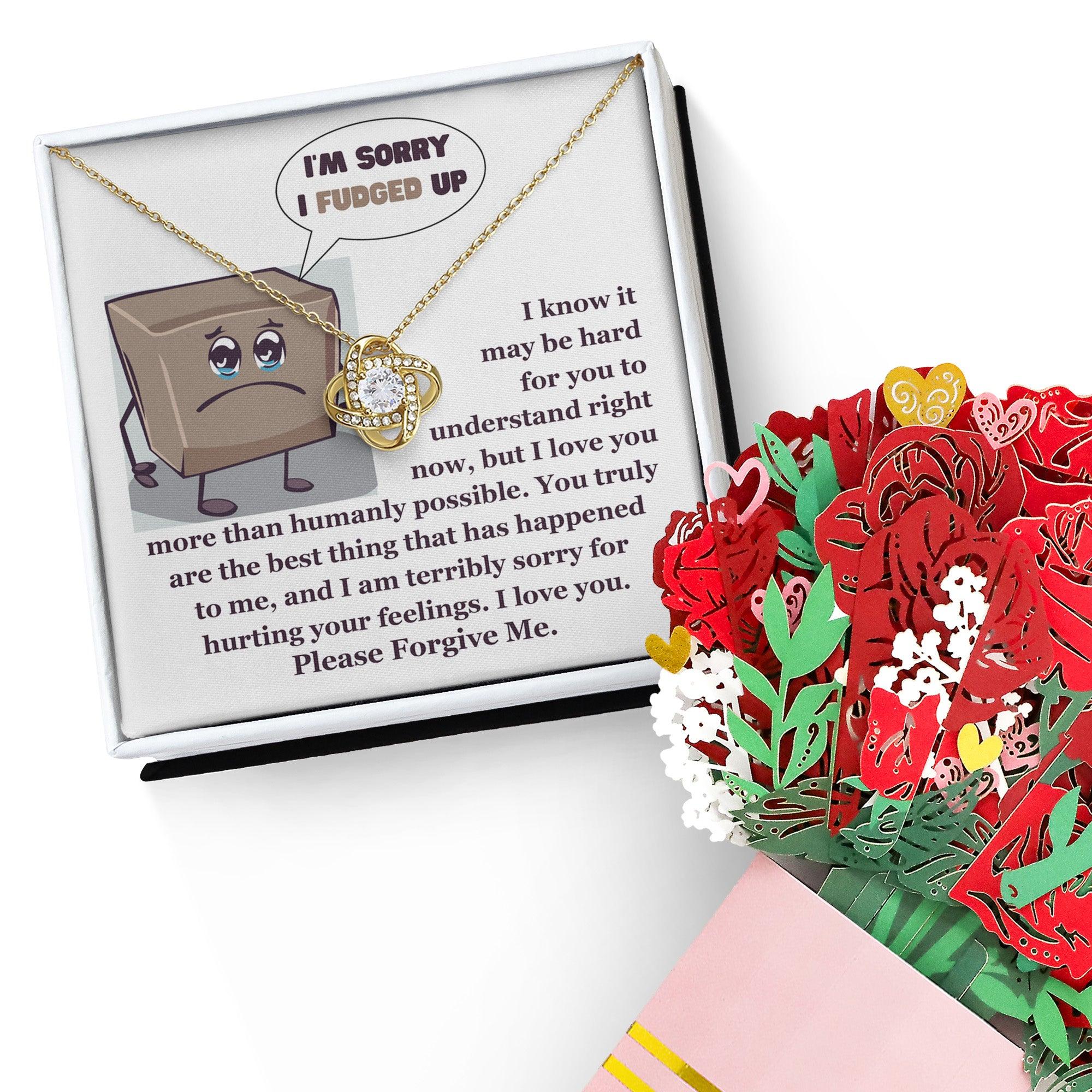 Apology Gift for Girlfriend, Wife, Soulmate - Sorry, The Best Thing - Love Knot Pendant Necklace - Mallard Moon Gift Shop