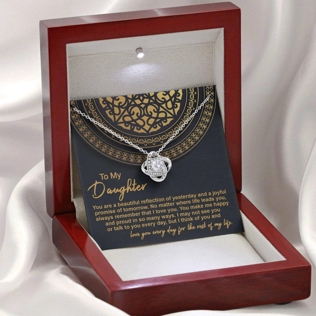 Daughter Gift for Birthday, Graduation, Christmas - Beautiful Reflection - Love Knot Pendant Necklace