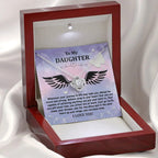 Daughter Gift for Birthday, Christmas, Graduation - Brave And Strong - Love Knot Pendant Necklace
