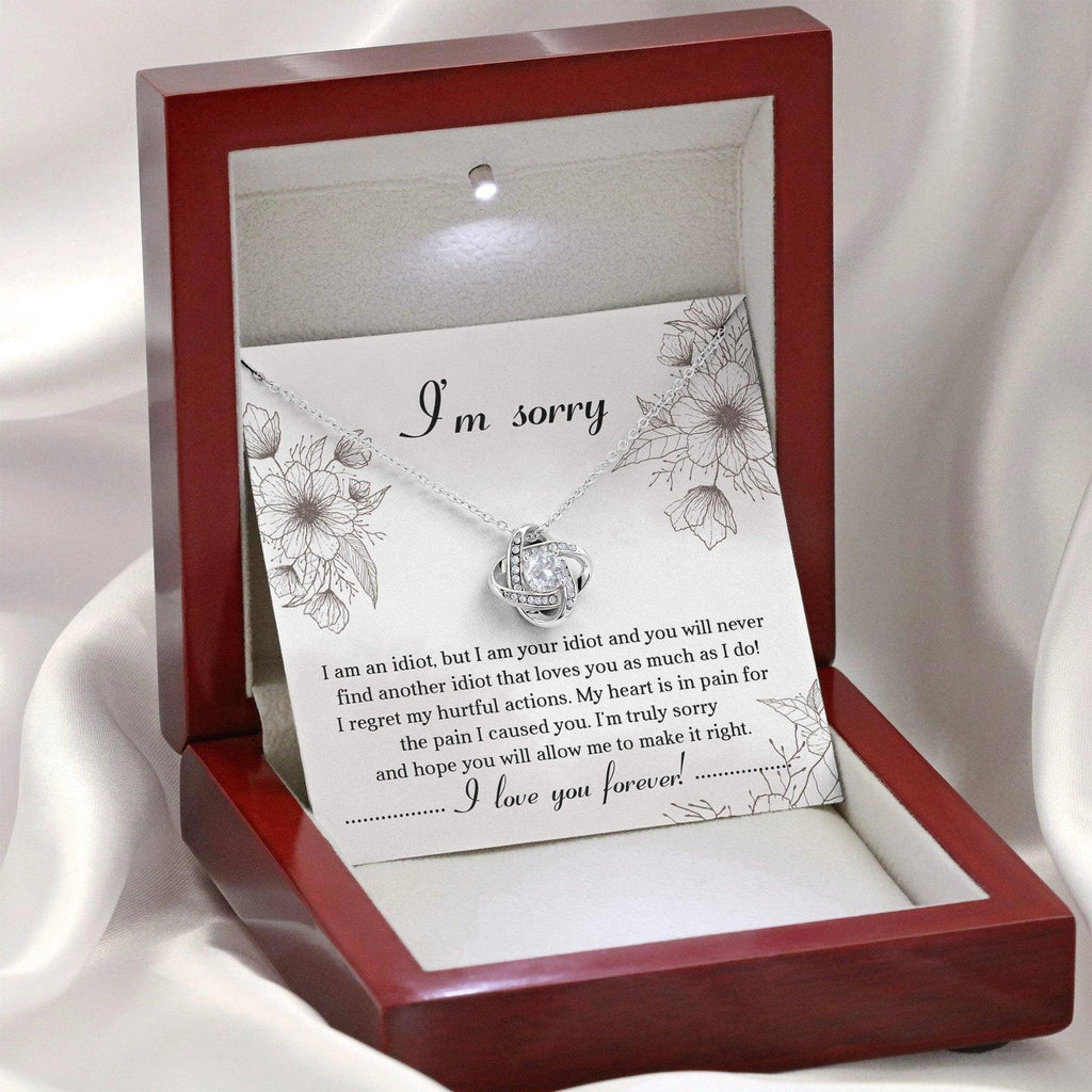 Apology Gift for Her - Sorry For The Pain I Caused You - Love Knot Pendant Necklace