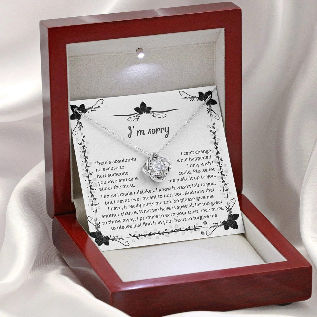 Apology - I'm Sorry, No Excuse, Another Chance - Love Knot Pendant Necklace