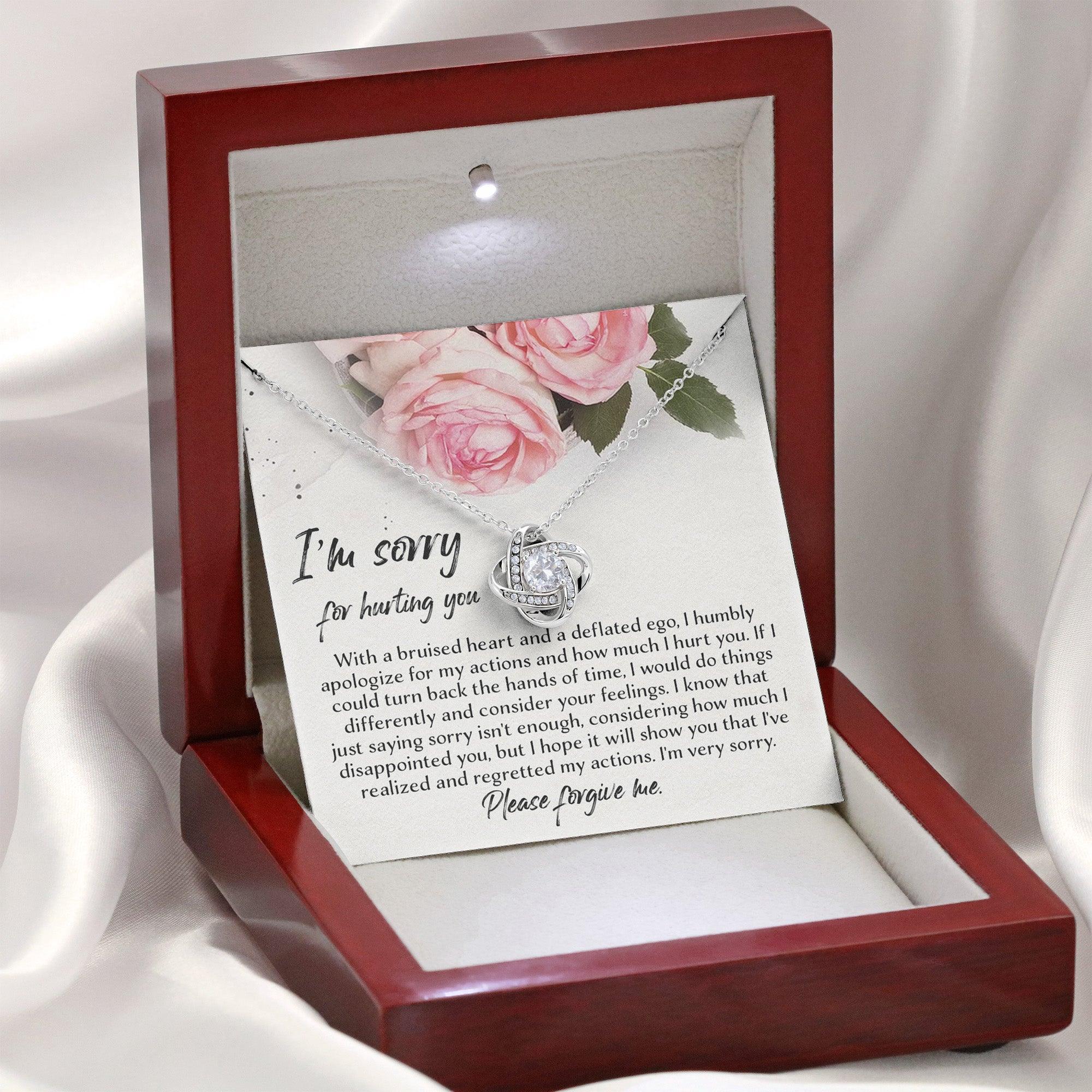 Apology Gift - Sorry, Regretted My Actions - Love Knot Pendant Necklace - Mallard Moon Gift Shop