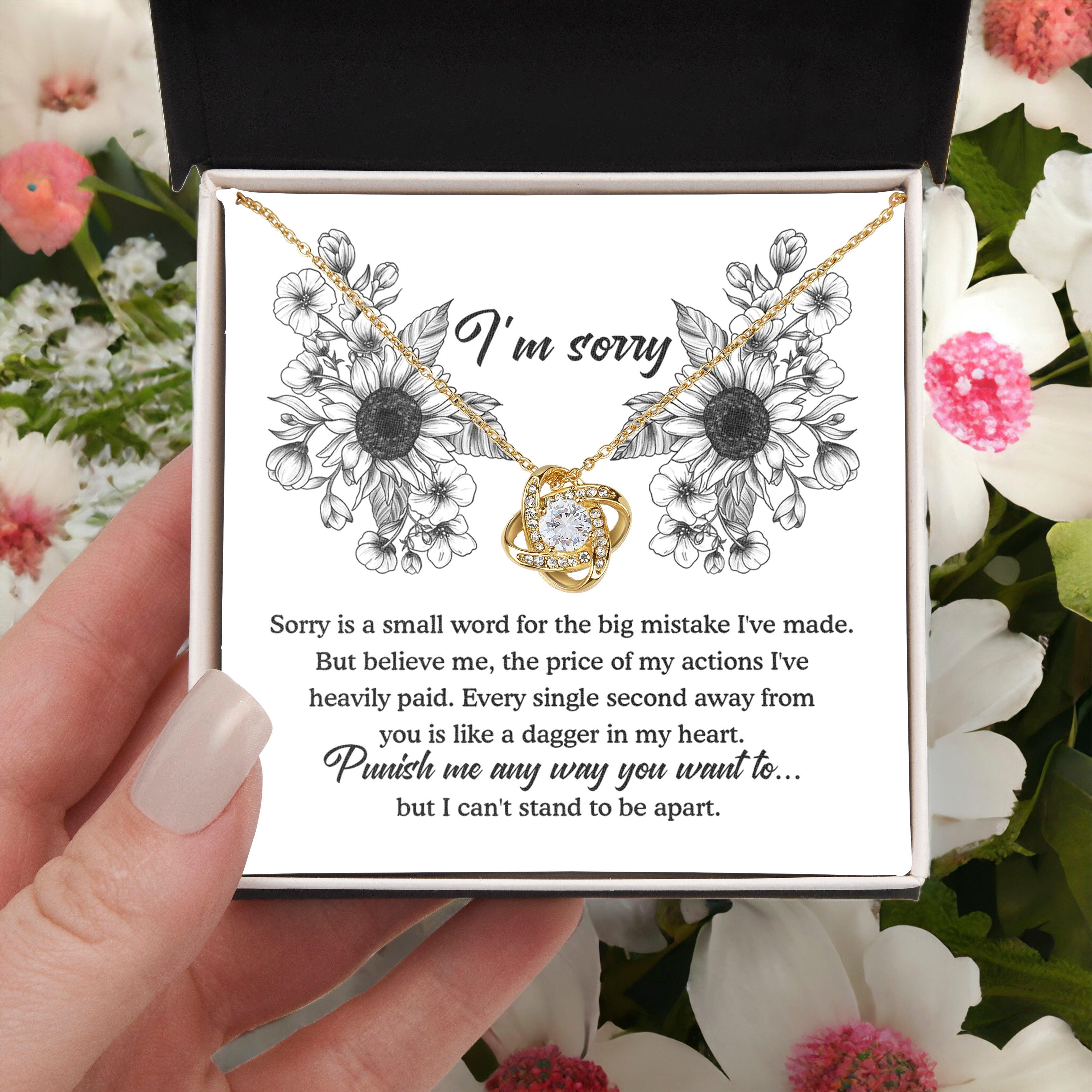 Apology Gift - Sorry is a Small Word for the Big Mistake - Love Knot Pendant Necklace - Mallard Moon Gift Shop