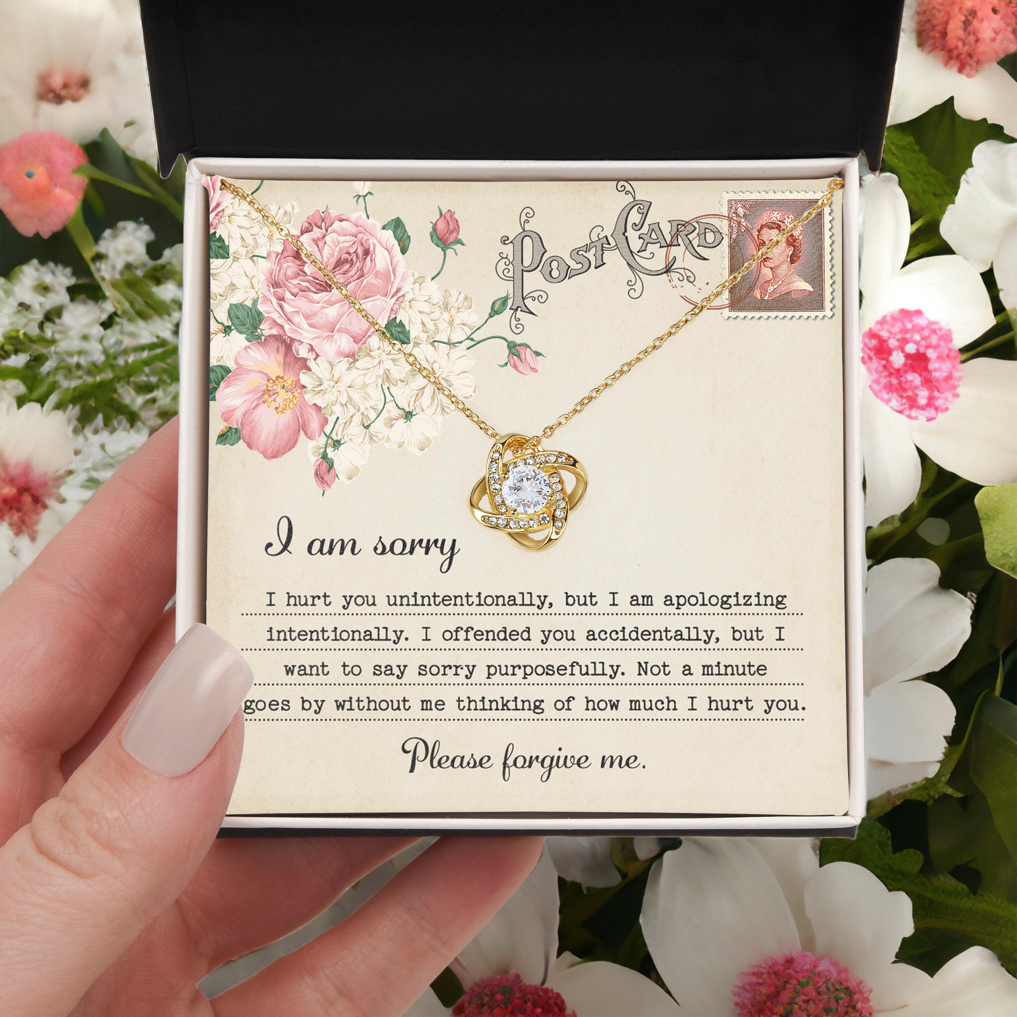 Forgive Me Gift - Sorry I Hurt You, I am Apologizing Intentionally - Love Knot Pendant Necklace - Mallard Moon Gift Shop
