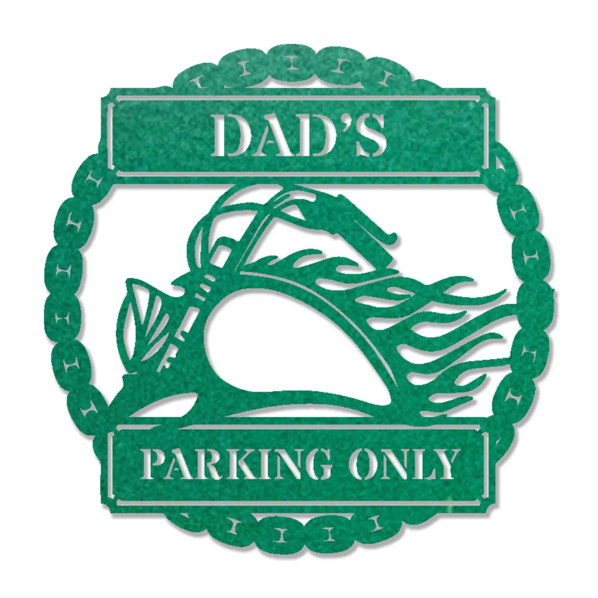Hog Motorcycle Parking Plaque Personalized Name Indoor Outdoor Steel Sign Metal Art