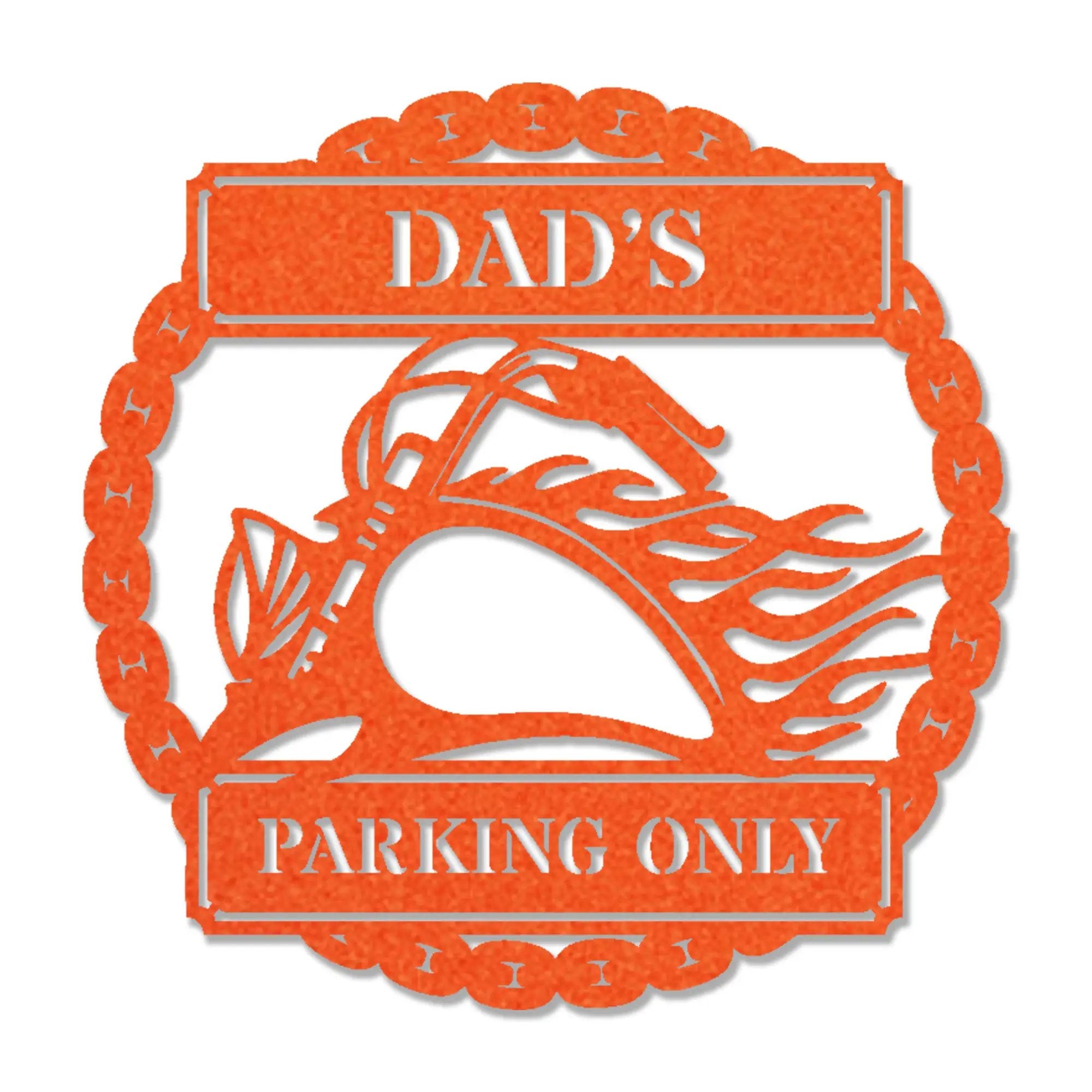 Hog Motorcycle Parking Plaque Personalized Name Indoor Outdoor Steel Sign Metal Art