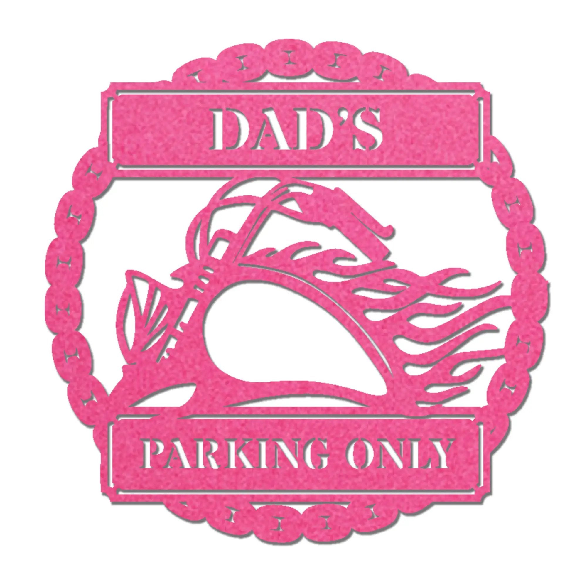 Hog Motorcycle Parking Plaque Personalized Name Indoor Outdoor Steel Sign Metal Art