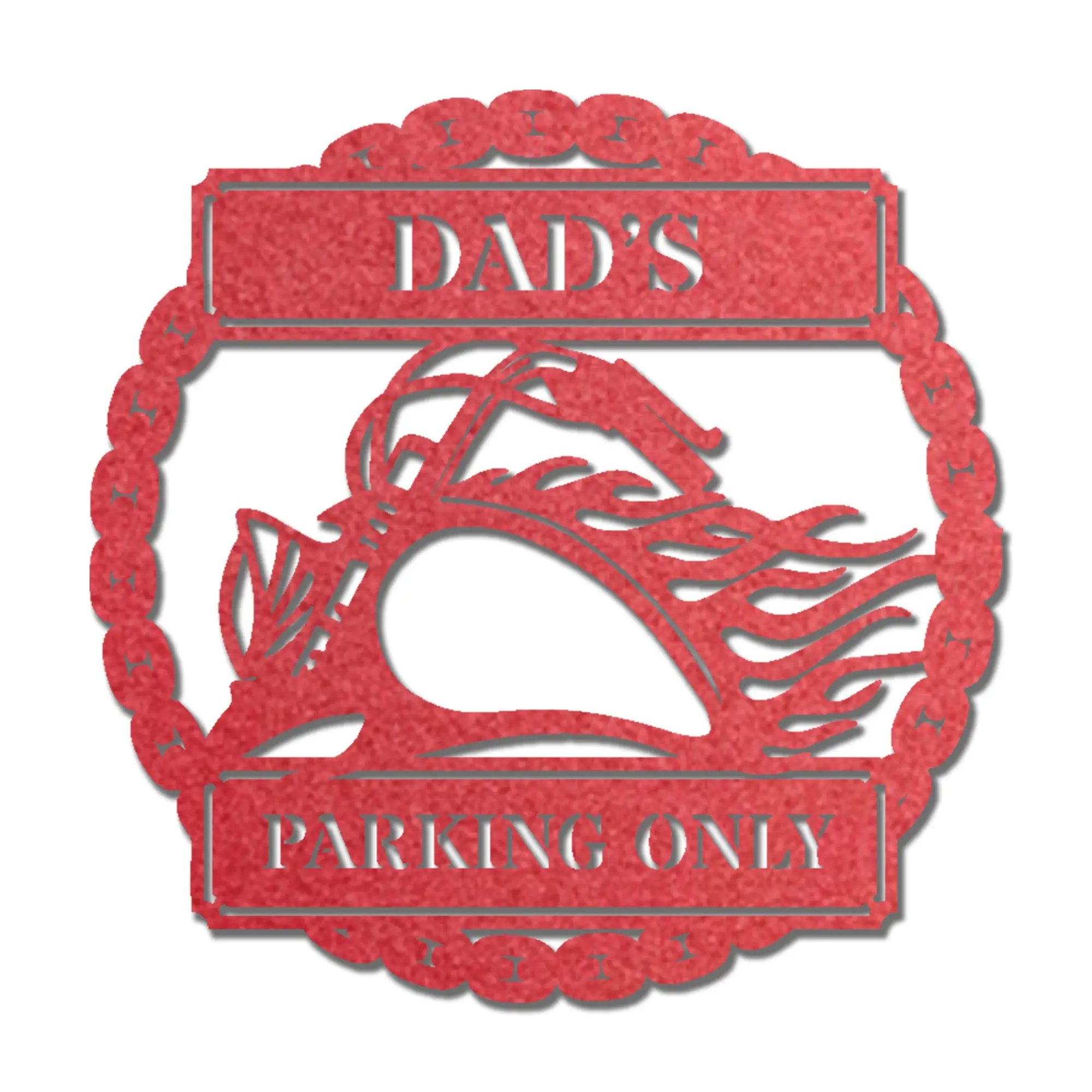 Hog Motorcycle Parking Plaque Personalized Name Indoor Outdoor Steel Sign Metal Art