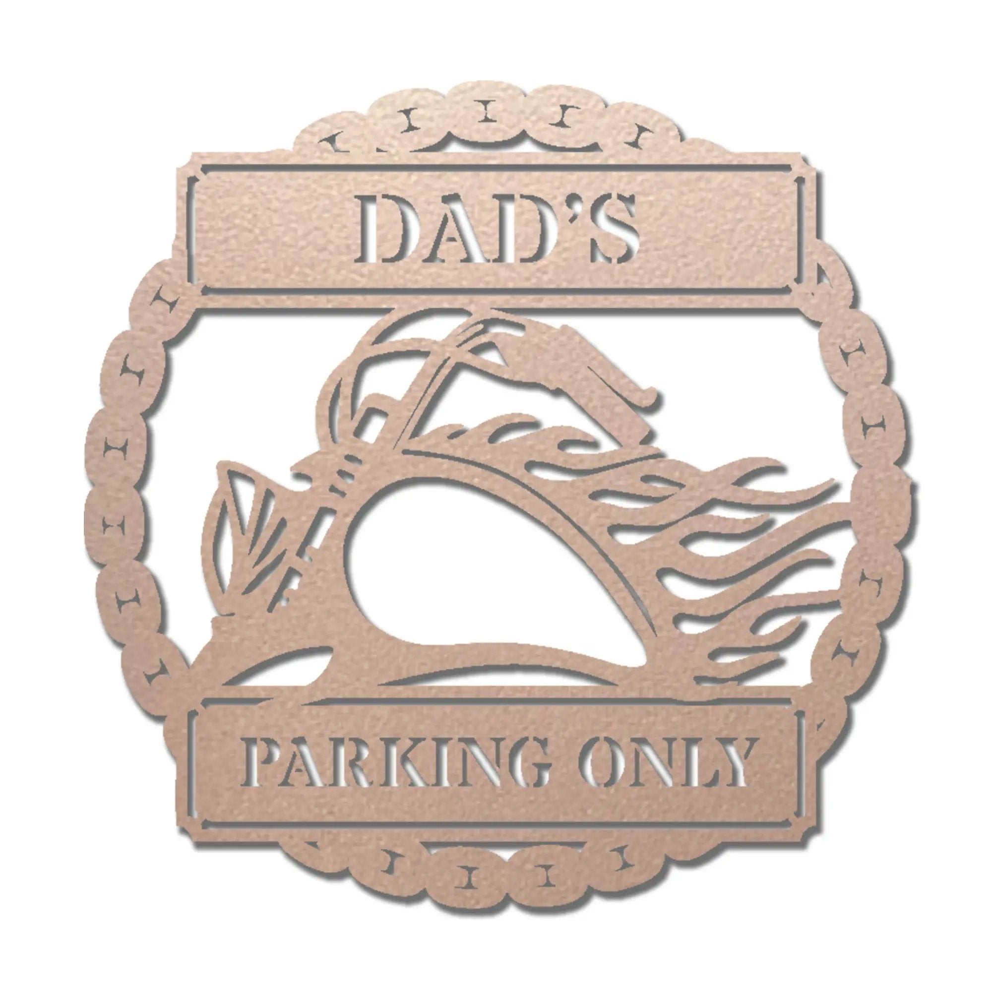 Hog Motorcycle Parking Plaque Personalized Name Indoor Outdoor Steel Sign Metal Art
