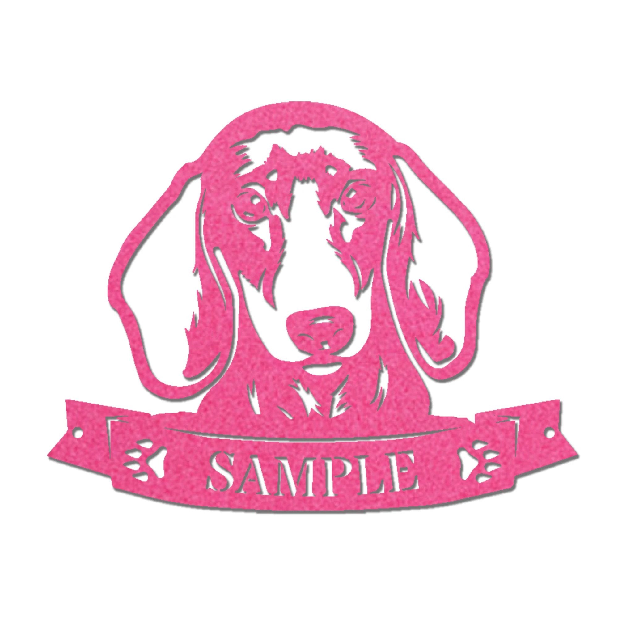 Dachshund Face Custom Name Metal Art Wall Sign