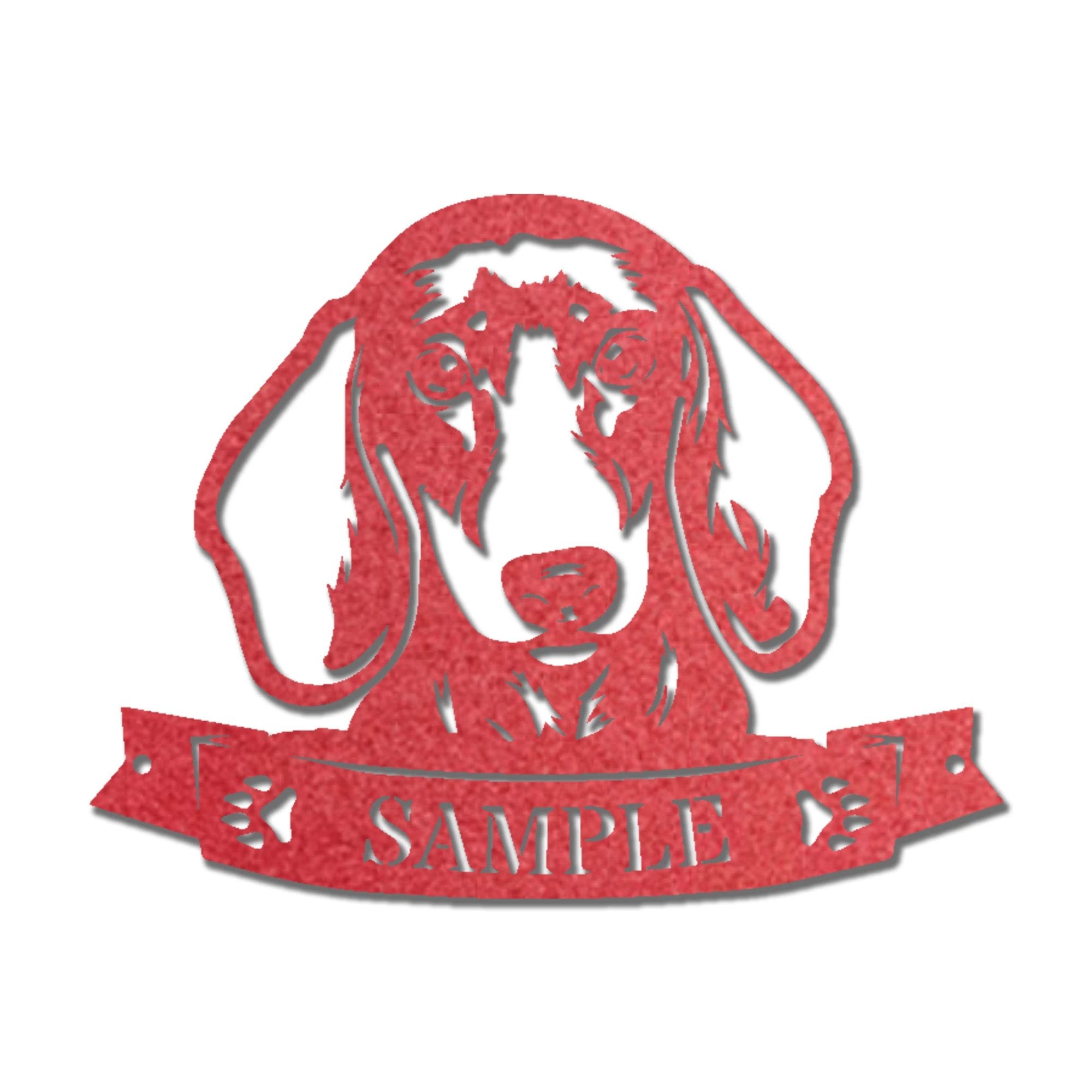 Dachshund Face Custom Name Metal Art Wall Sign