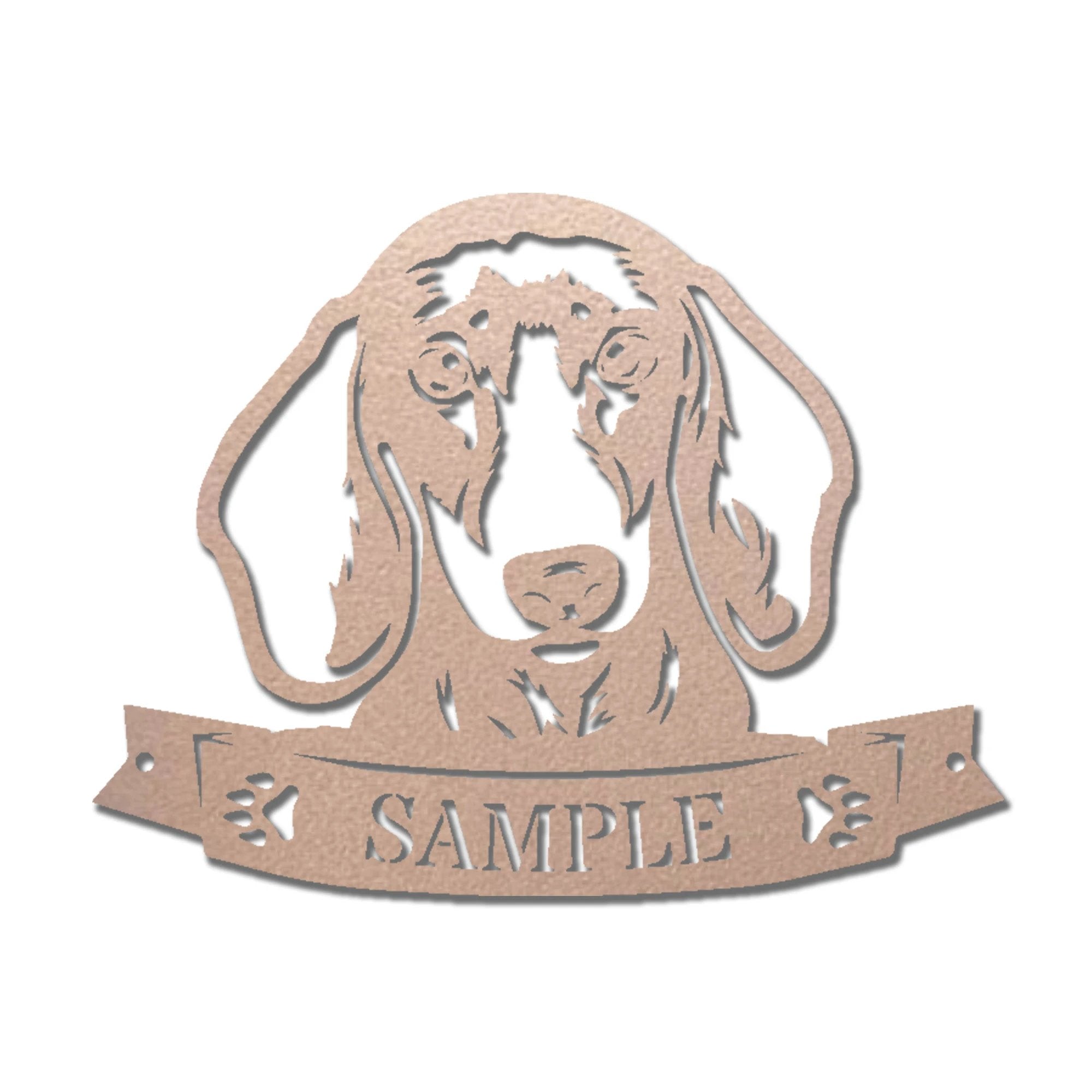 Dachshund Face Custom Name Metal Art Wall Sign