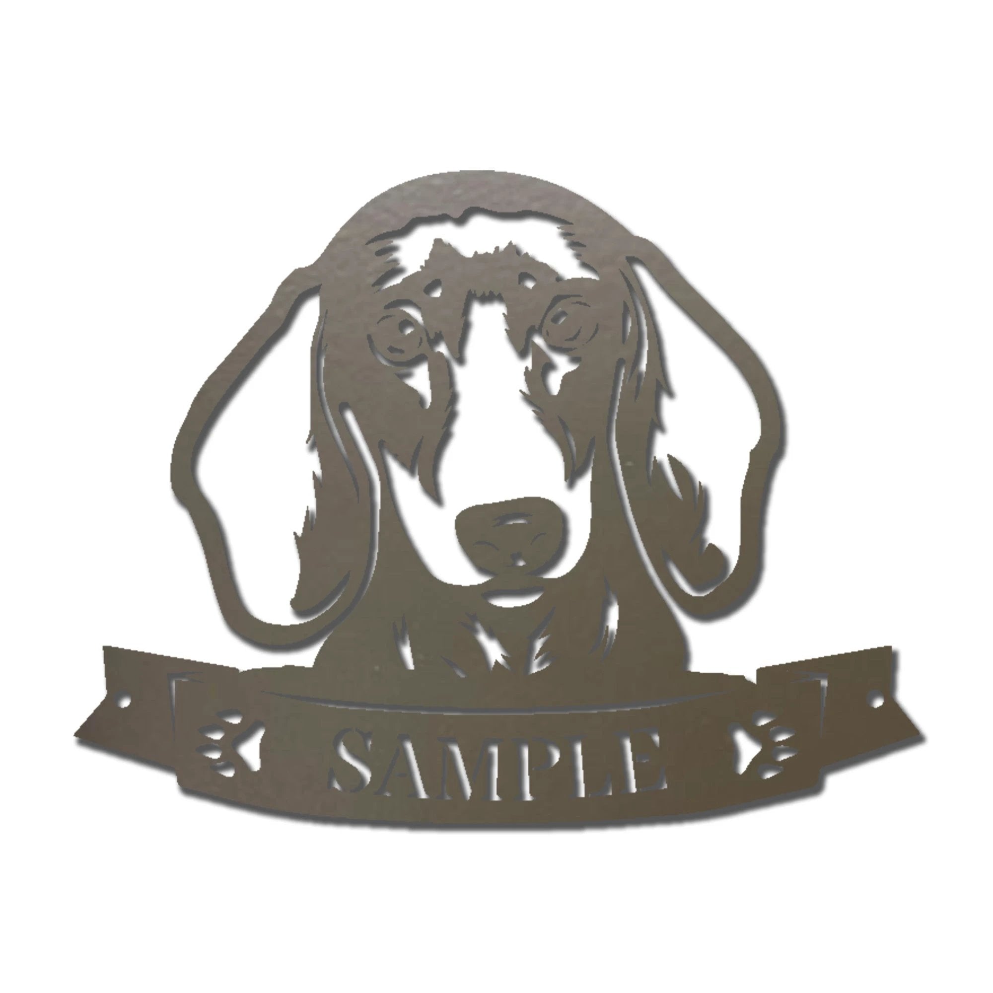 Dachshund Face Custom Name Metal Art Wall Sign