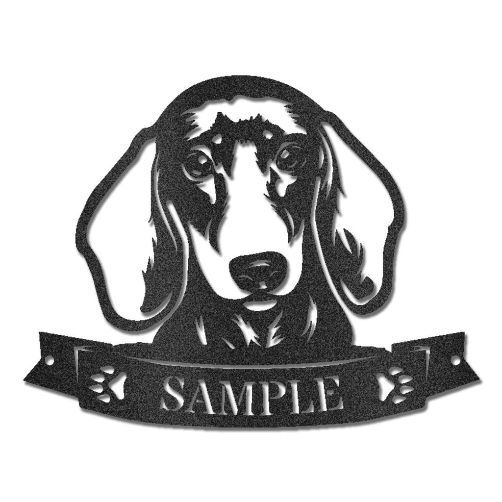 Dachshund Face Custom Name Metal Art Wall Sign