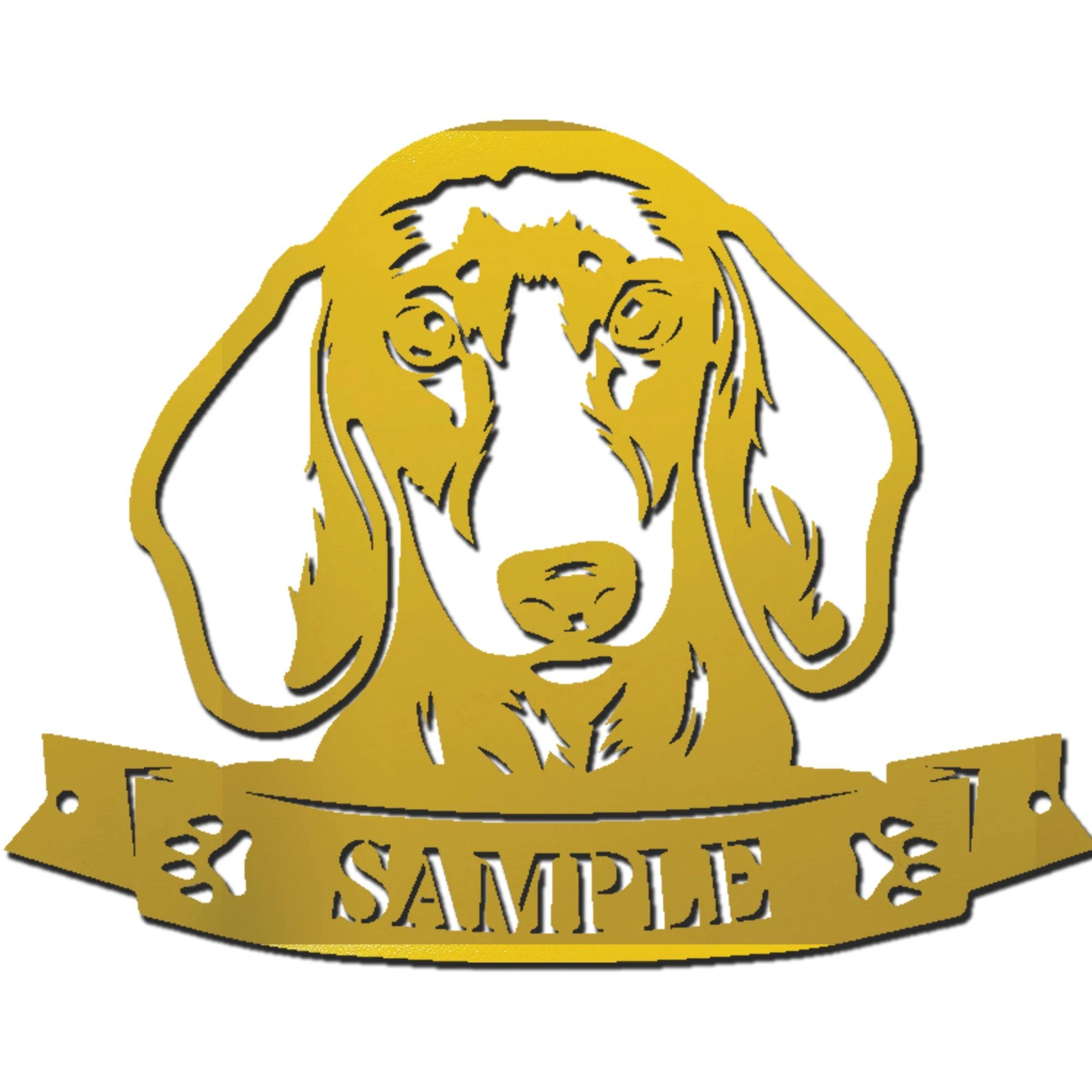Dachshund Face Custom Name Metal Art Wall Sign