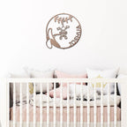 Our Little Monkey Monogram Personalized Steel Wall Sign Metal Art