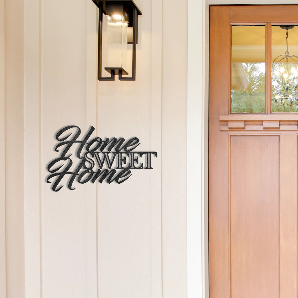 Home Sweet Home Metal Sign, Farmhouse Wall Decor, Script Wall Art, Rustic Home Decor, Housewarming Gift