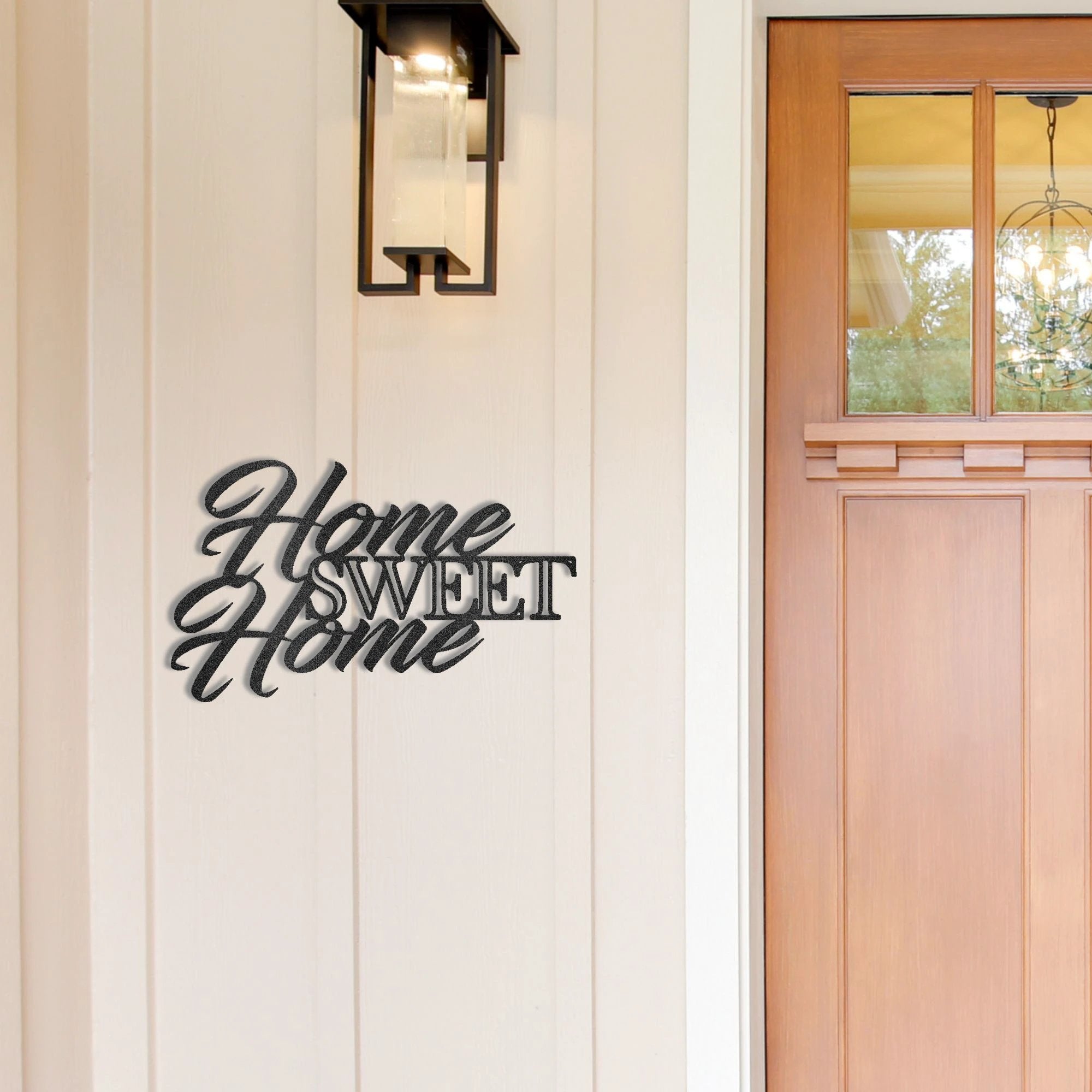 Home Sweet Home Metal Sign, Farmhouse Wall Decor, Script Wall Art, Rustic Home Decor, Housewarming Gift