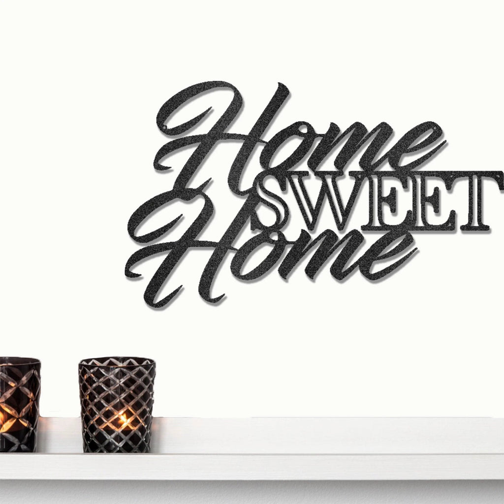 Home Sweet Home Metal Sign, Farmhouse Wall Decor, Script Wall Art, Rustic Home Decor, Housewarming Gift