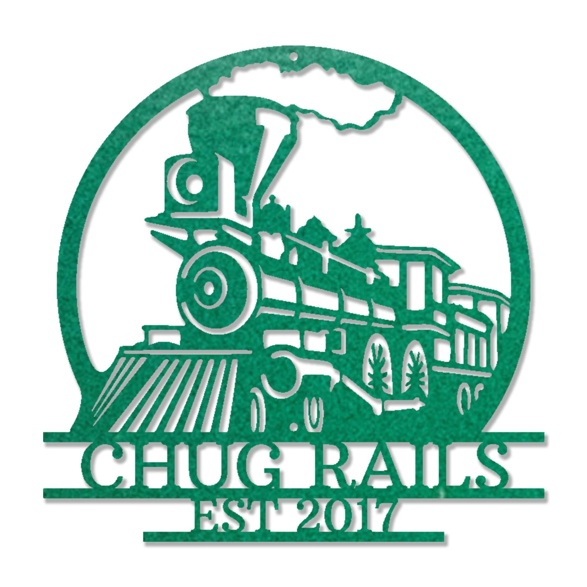 Vintage Steam Locomotive Train Personalized Name Metal Art Wall Sign