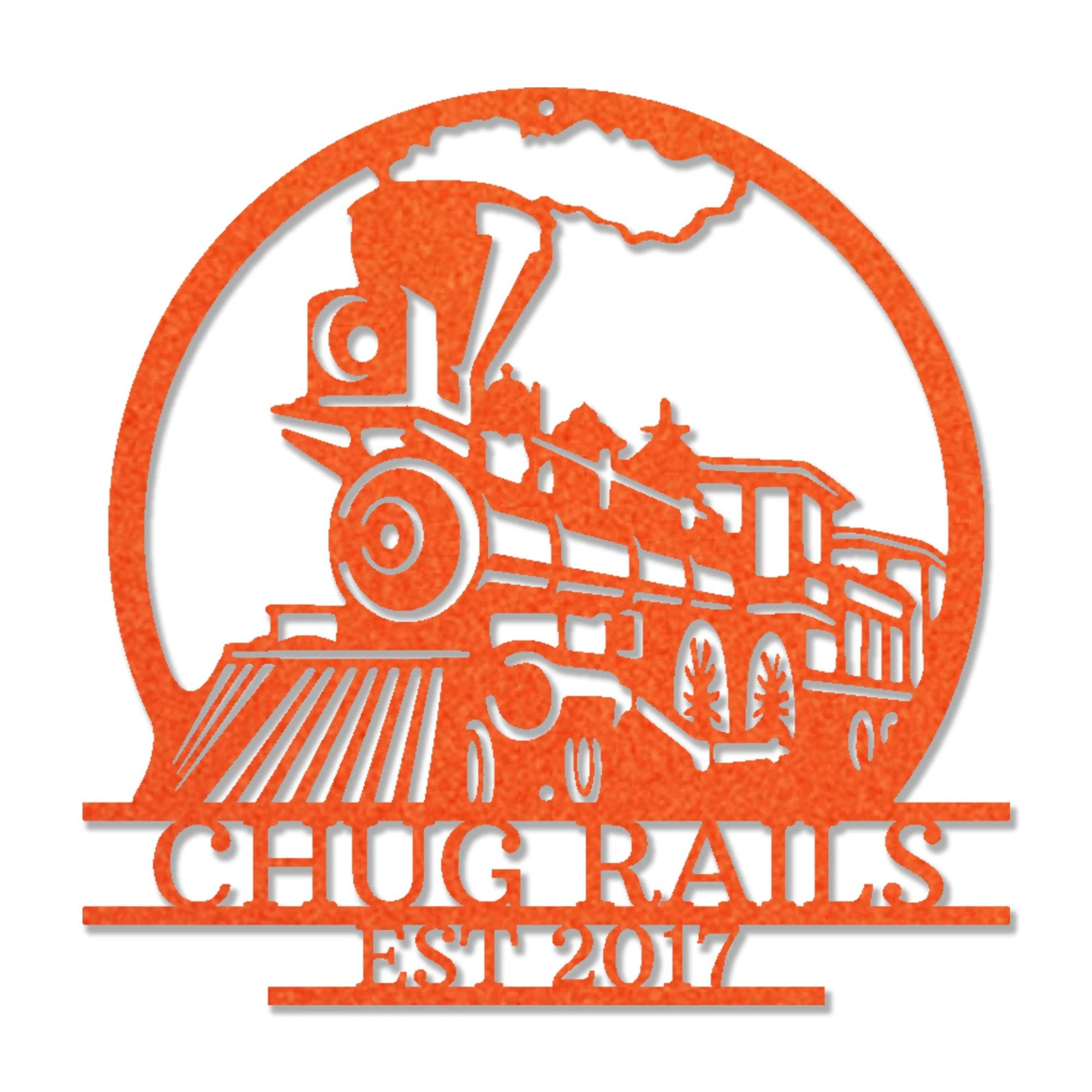 Vintage Steam Locomotive Train Personalized Name Metal Art Wall Sign