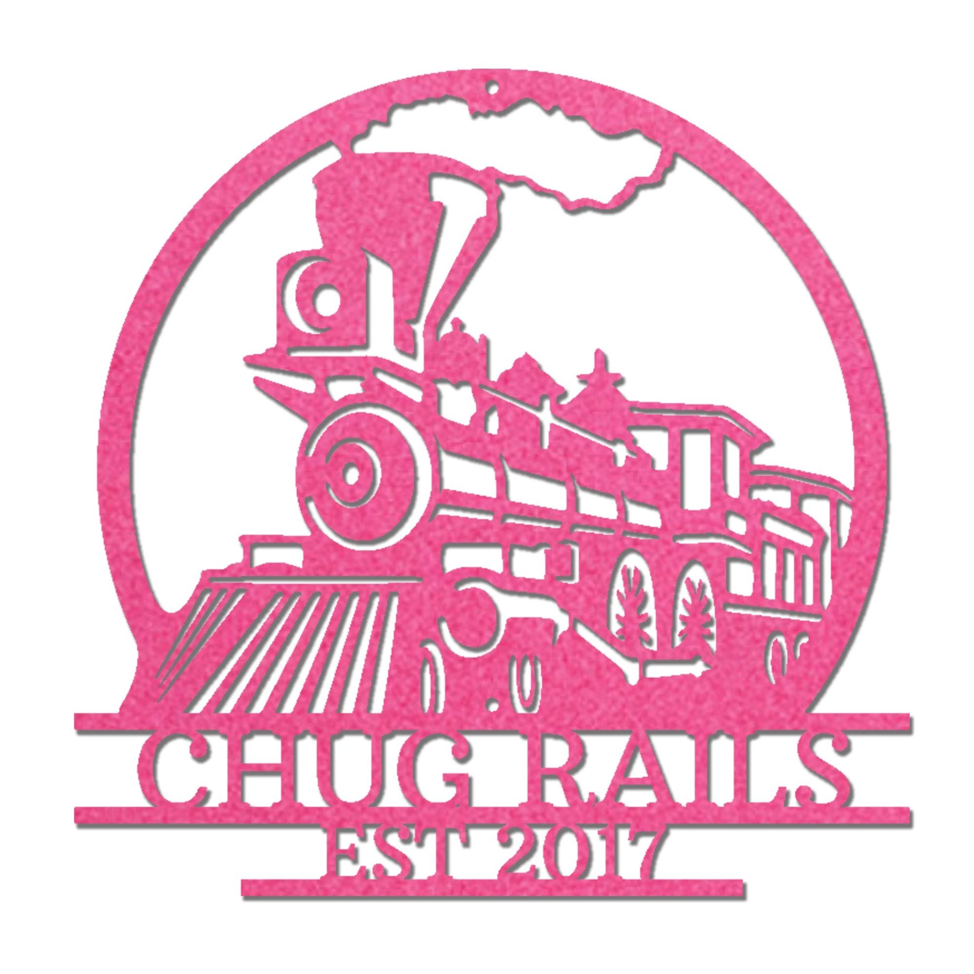 Vintage Steam Locomotive Train Personalized Name Metal Art Wall Sign