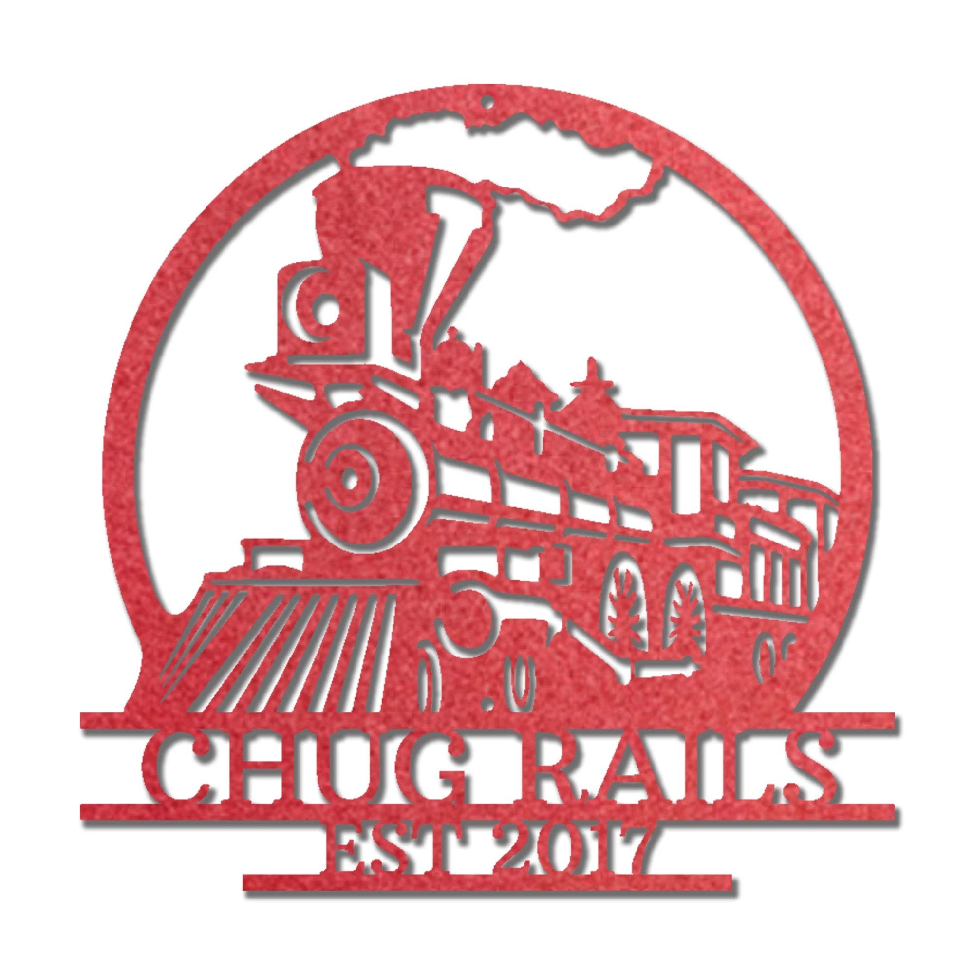 Vintage Steam Locomotive Train Personalized Name Metal Art Wall Sign