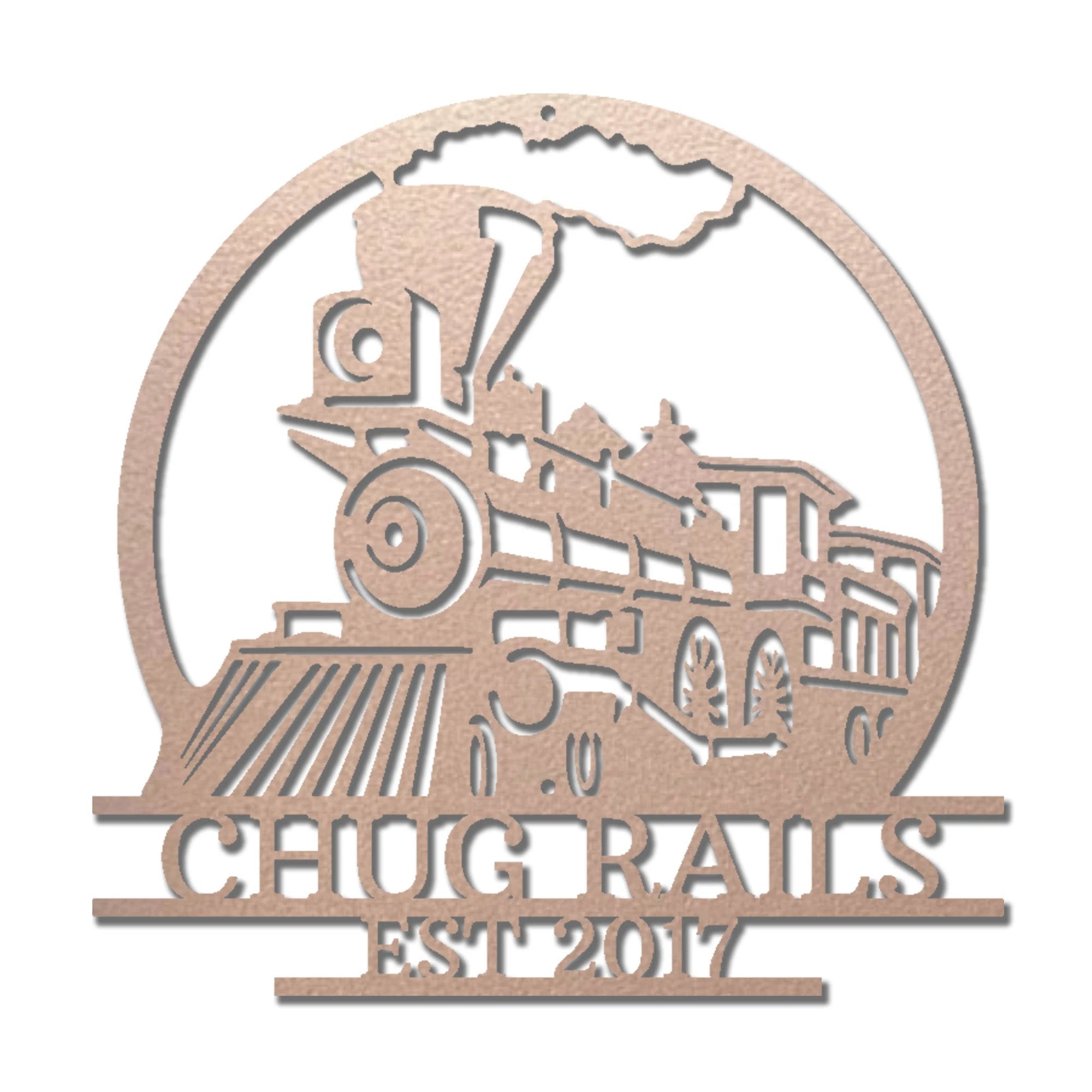 Vintage Steam Locomotive Train Personalized Name Metal Art Wall Sign