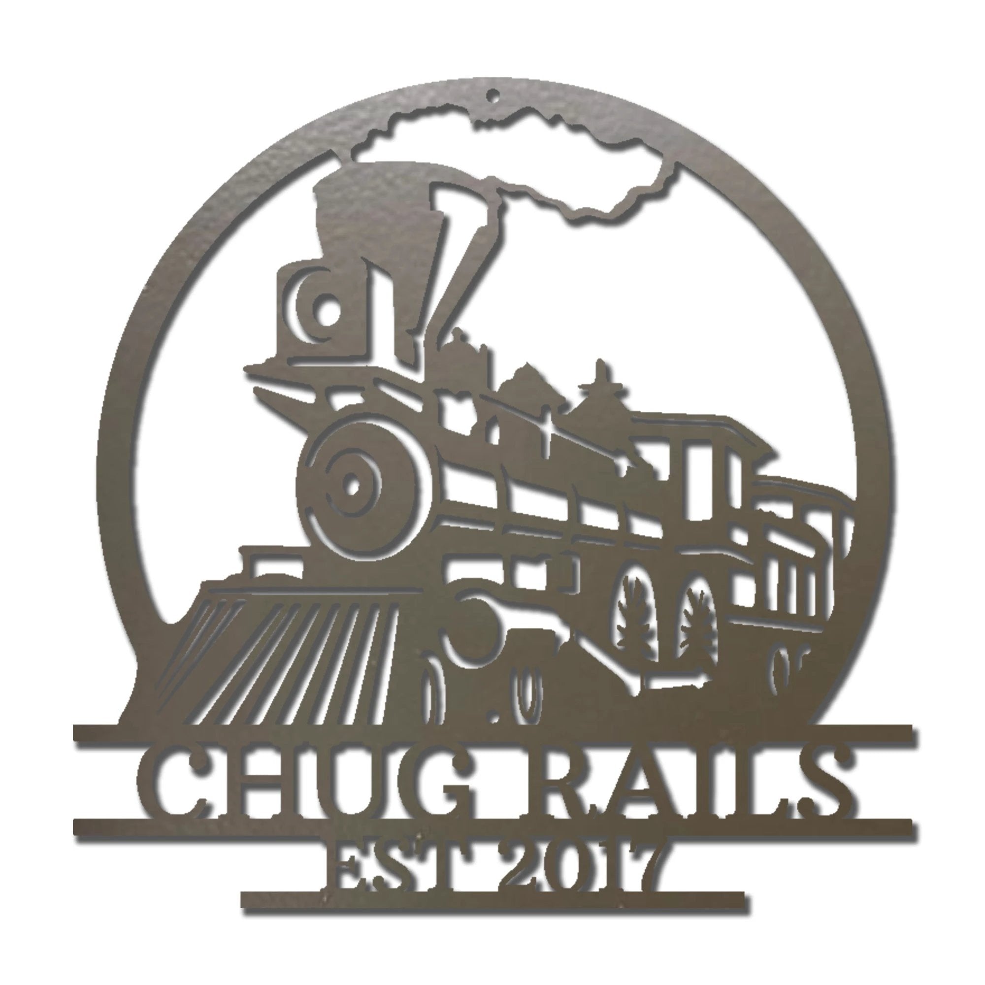 Vintage Steam Locomotive Train Personalized Name Metal Art Wall Sign