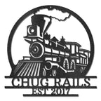 Vintage Steam Locomotive Train Personalized Name Metal Art Wall Sign
