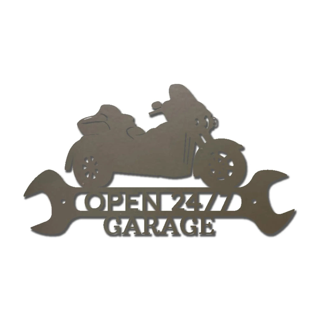 Trike Motorcycle Shop Custom Monogram Metal Art Wall Sign
