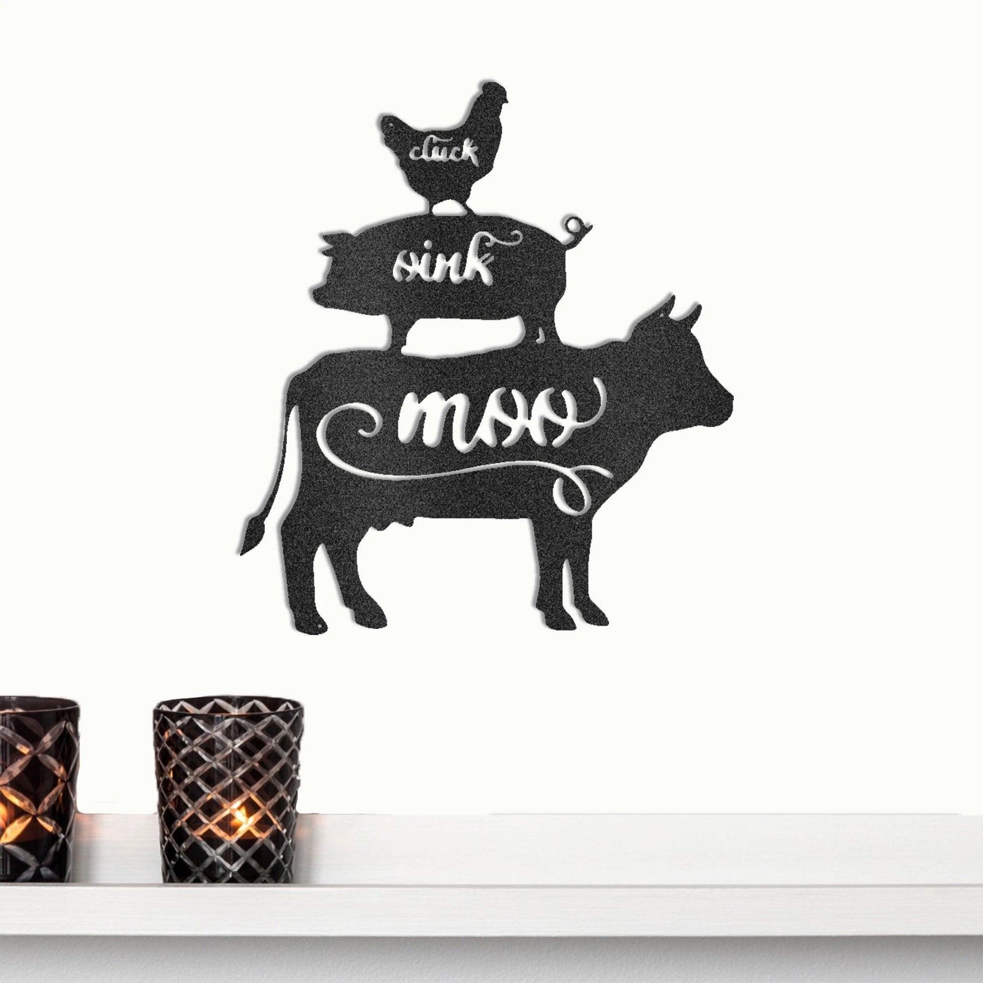 Farm Animals Indoor Outdoor Steel Wall Sign Rustic Farmhouse Home Decor