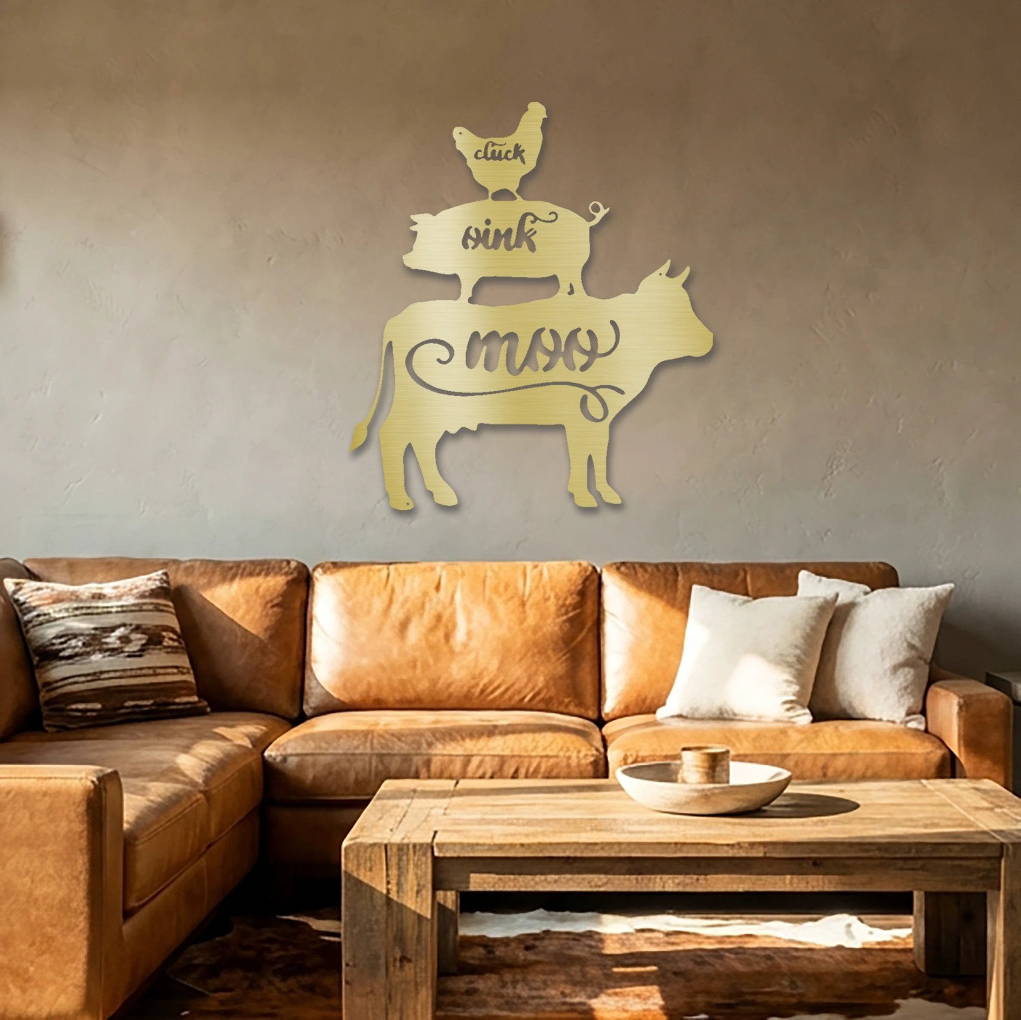 Farm Animals Indoor Outdoor Steel Wall Sign Rustic Farmhouse Home Decor