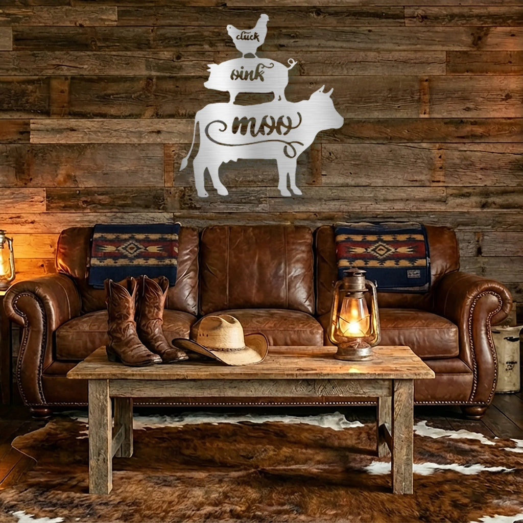 Farm Animals Indoor Outdoor Steel Wall Sign Rustic Farmhouse Home Decor