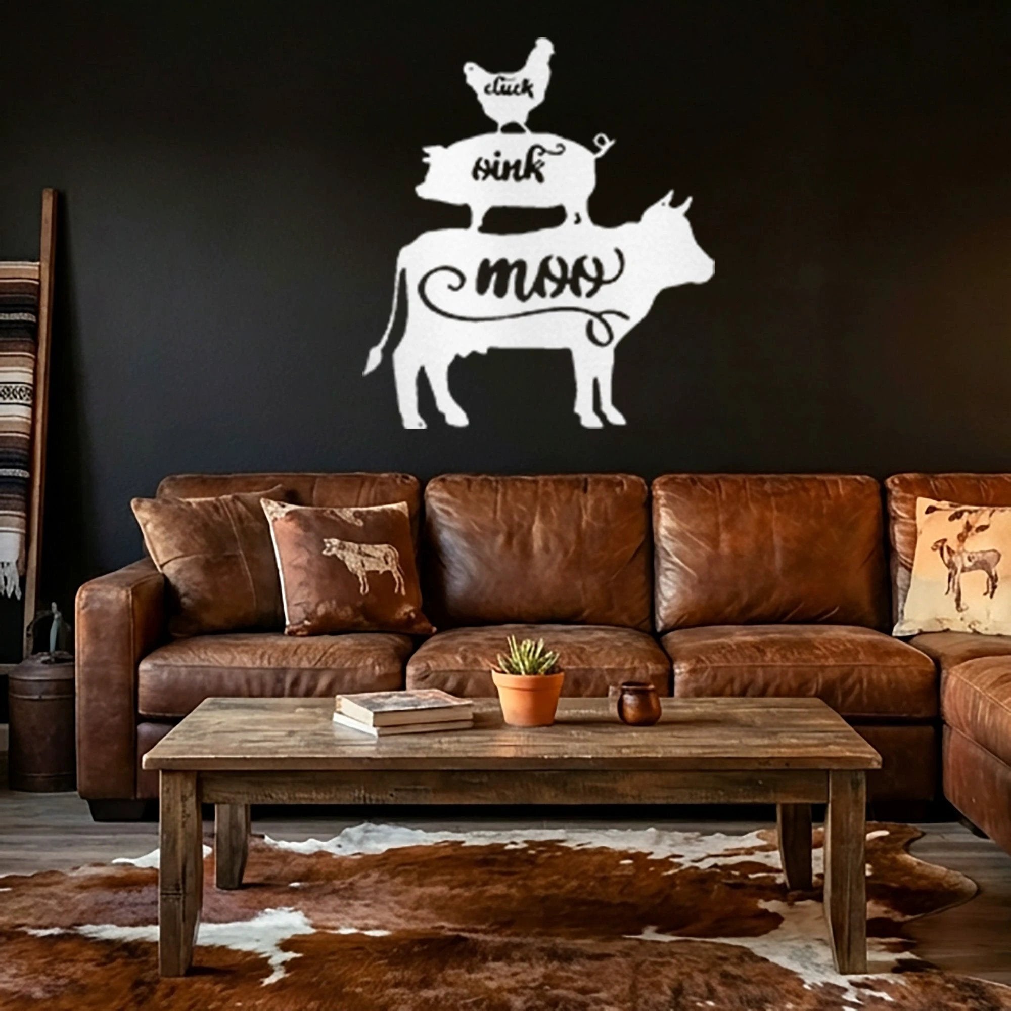 Farm Animals Indoor Outdoor Steel Wall Sign Rustic Farmhouse Home Decor