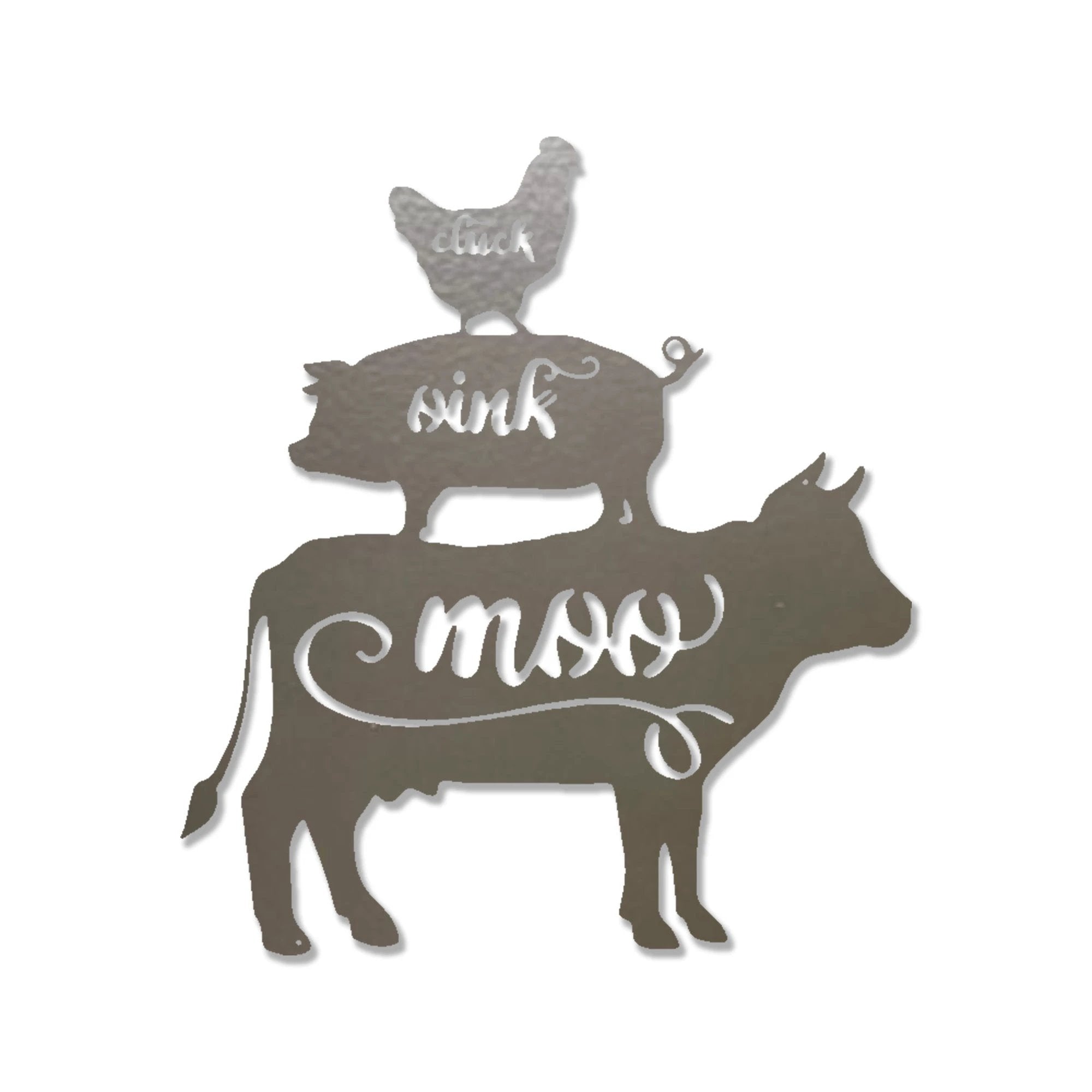 Farm Animals Indoor Outdoor Steel Wall Sign Rustic Farmhouse Home Decor