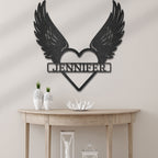 Personalized Angel Wings Memorial Metal Wall Art – Custom Name Remembrance Sign – Sympathy Gift – In Loving Memory Decor – Bereavement Gift