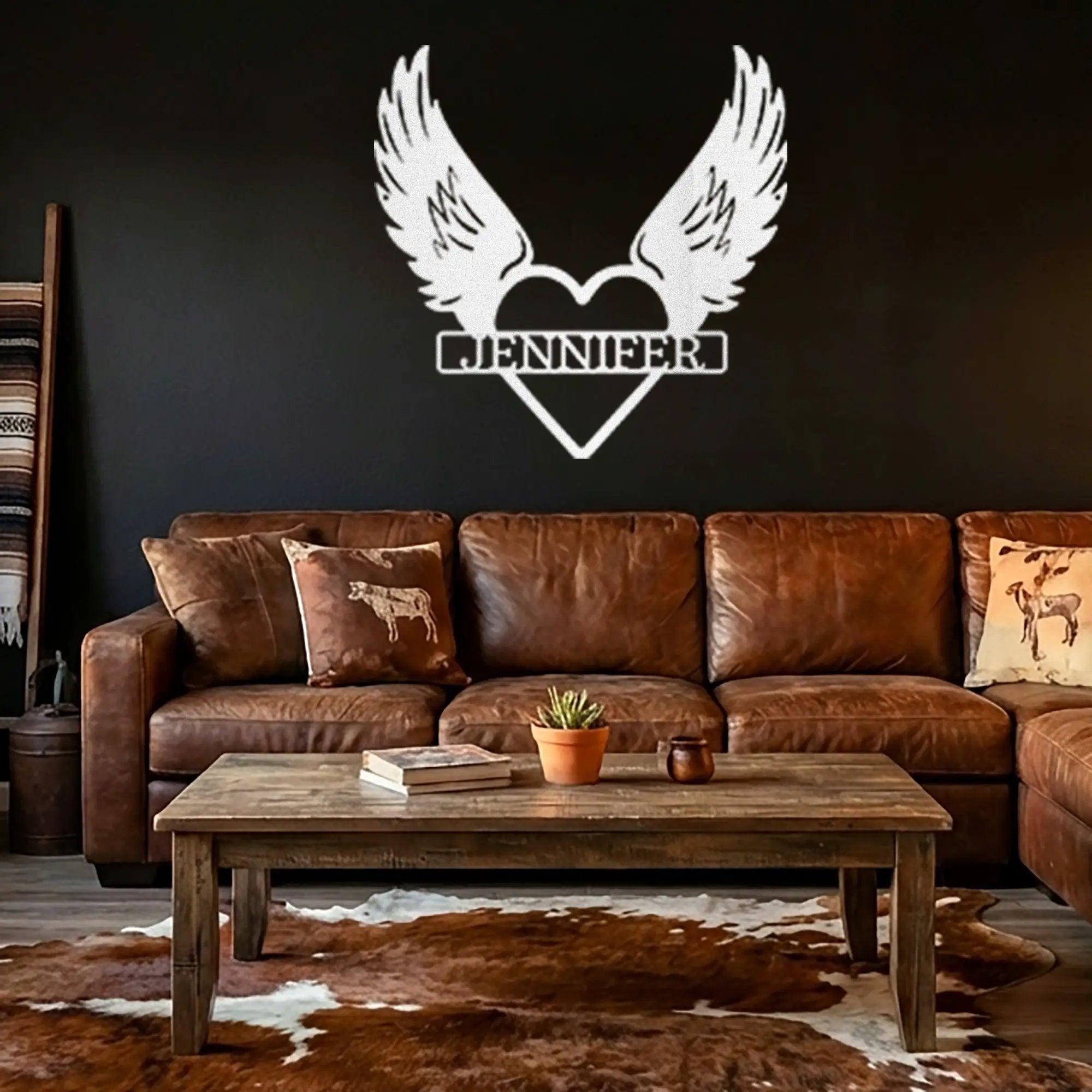 Personalized Angel Wings Memorial Metal Wall Art – Custom Name Remembrance Sign – Sympathy Gift – In Loving Memory Decor – Bereavement Gift