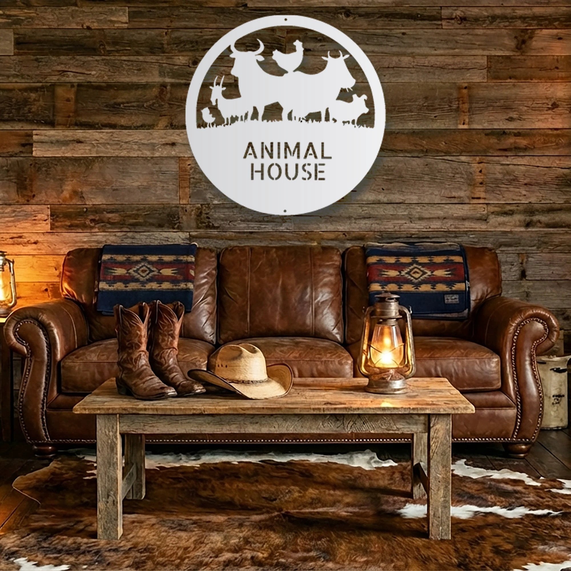 Farm Animals Custom Text Indoor Outdoor Steel Wall Sign Metal Art Home Decor