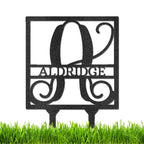 Personalized Monogram Garden Stake with Name – Custom Initial Yard Sign – Metal Garden Decor – Outdoor Lawn Stake Gift