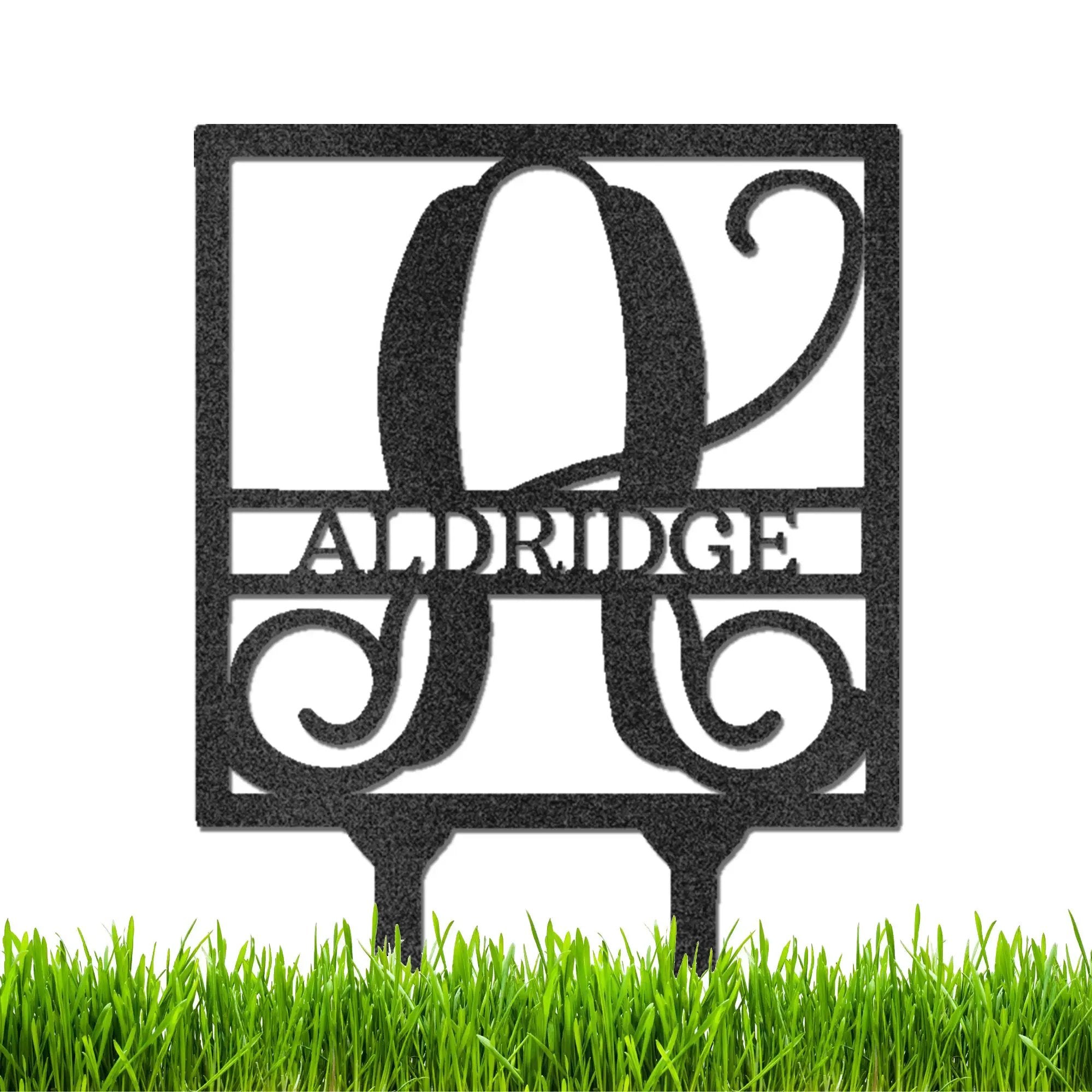 Personalized Monogram Garden Stake with Name – Custom Initial Yard Sign – Metal Garden Decor – Outdoor Lawn Stake Gift