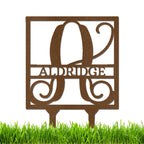 Personalized Monogram Garden Stake with Name – Custom Initial Yard Sign – Metal Garden Decor – Outdoor Lawn Stake Gift