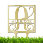 Personalized Monogram Garden Stake with Name – Custom Initial Yard Sign – Metal Garden Decor – Outdoor Lawn Stake Gift