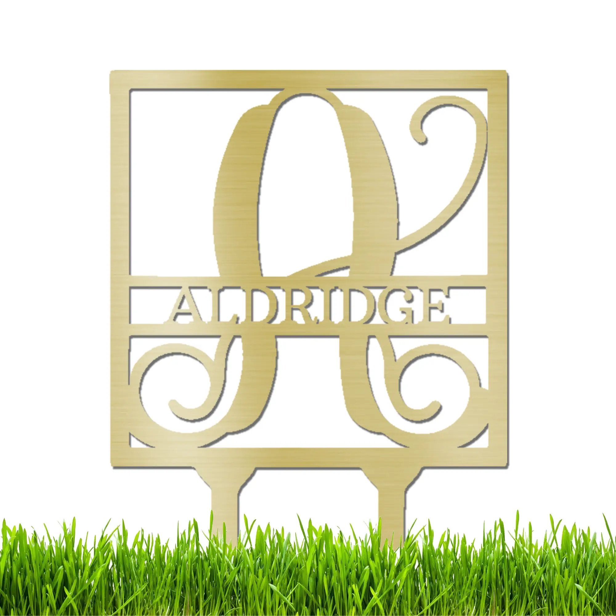 Personalized Monogram Garden Stake with Name – Custom Initial Yard Sign – Metal Garden Decor – Outdoor Lawn Stake Gift
