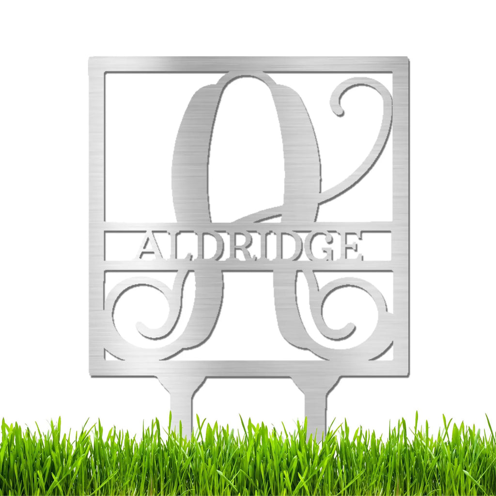 Personalized Monogram Garden Stake with Name – Custom Initial Yard Sign – Metal Garden Decor – Outdoor Lawn Stake Gift