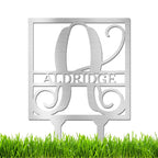 Personalized Monogram Garden Stake with Name – Custom Initial Yard Sign – Metal Garden Decor – Outdoor Lawn Stake Gift
