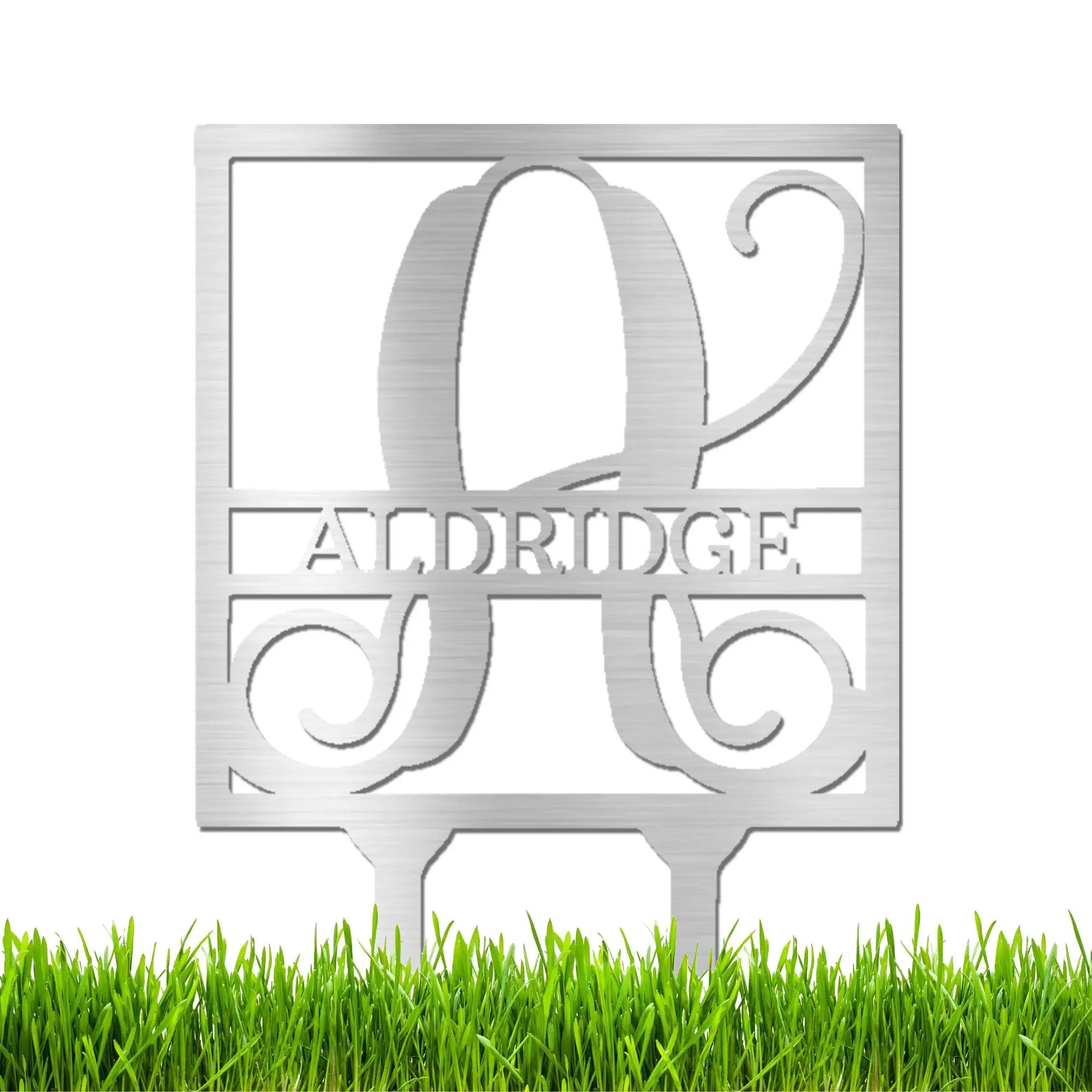 Personalized Monogram Garden Stake with Name – Custom Initial Yard Sign – Metal Garden Decor – Outdoor Lawn Stake Gift